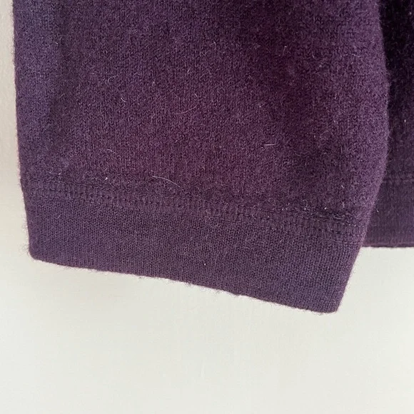 Vintage Coldwater Creek Purple Boiled Wool Appliqué leaves Jacket Coat sz PS - Picture 12 of 13